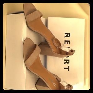 Sandals. Report brand taupe color.